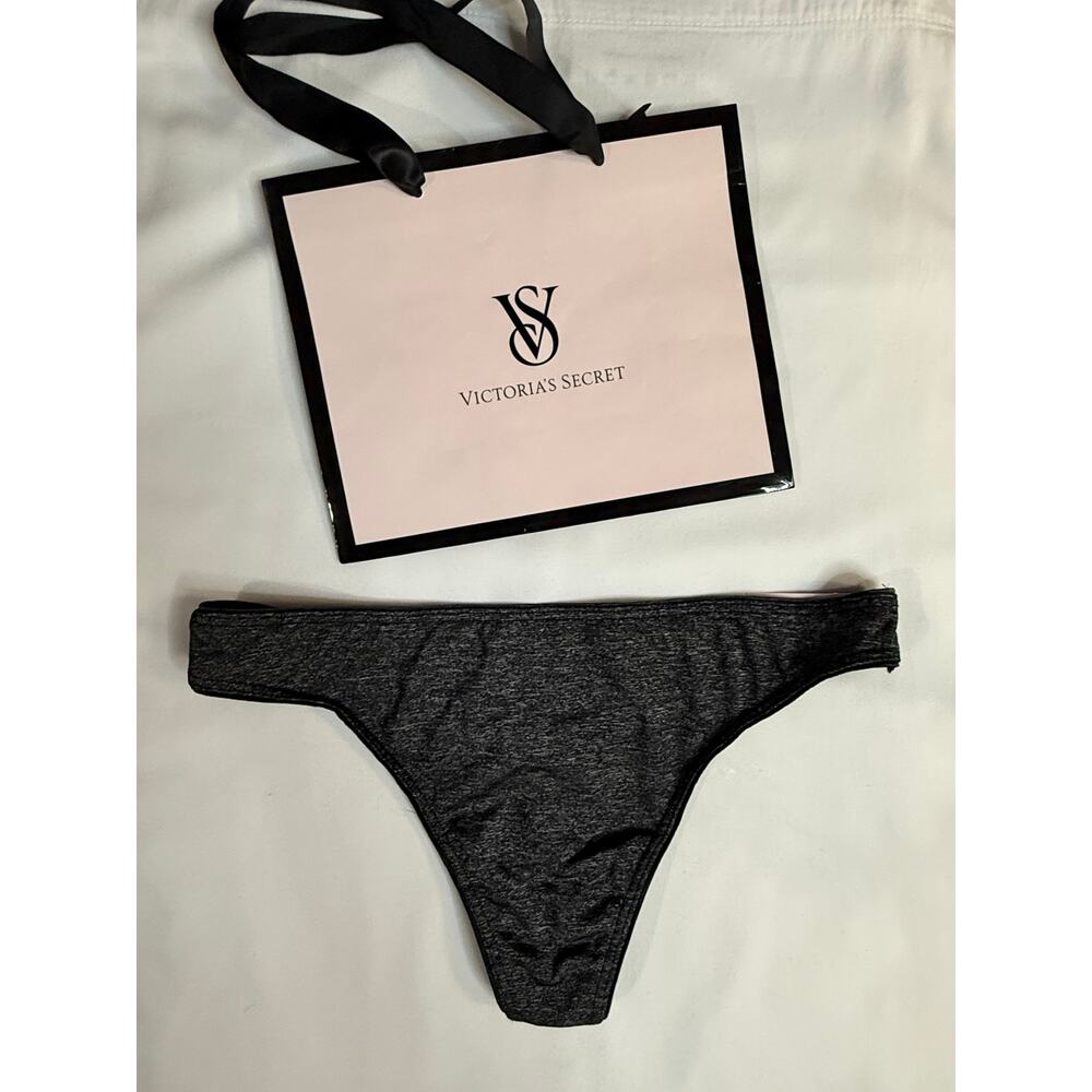 Victoria’s Secret Vintage Second Skin Thong/Tanga – Gray – Size S 2015 NWT